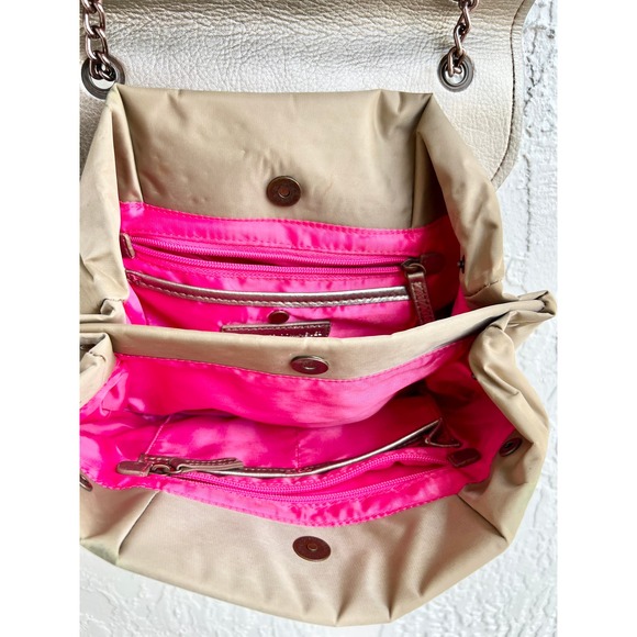 Adolfo Dominguez Chain Strap Women's Shoulder Flap Handbag Beige - Picture 5 of 16